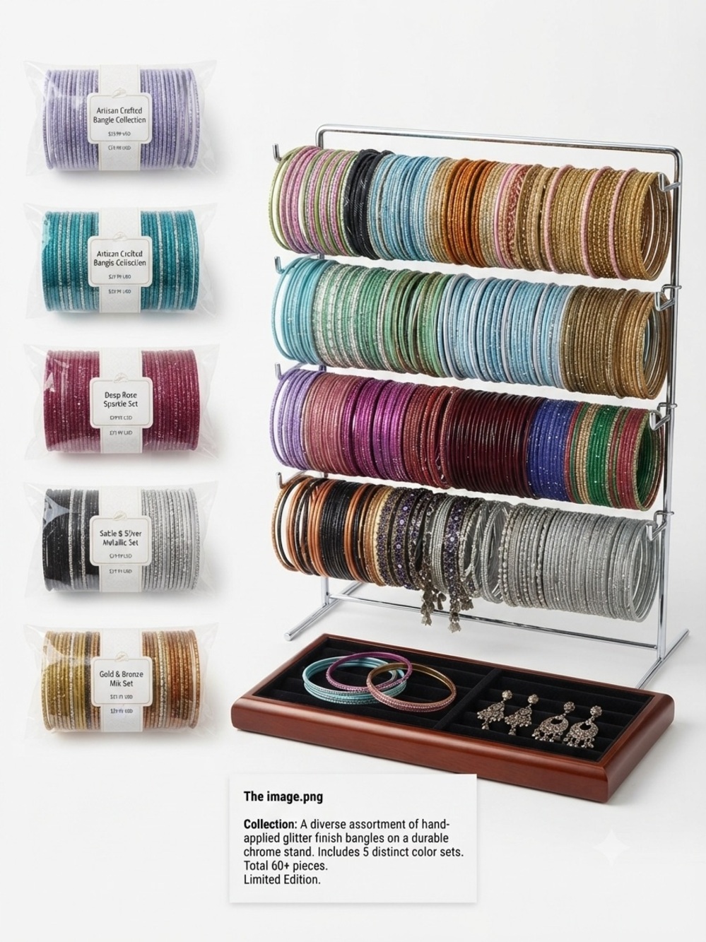 Colorful Assorted Bangle Bracelet Set - Multicolor Stackable Bangles (10)